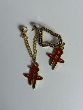 2 New Era Houston Rockets Logo Chain Frame Hat Pin Bundle Pins Hats Hatpin Red